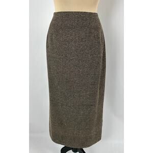 Vintage Briggs Size 10 Brown Textured Maxi Ankle Long Skirt Academia Minimalist
